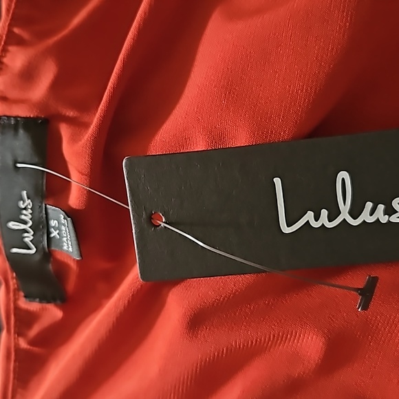 NWT Anything But Average Rust Orange Ruched Balloon Sleeve Bodysuit Top Sz XS - Picture 6 of 7